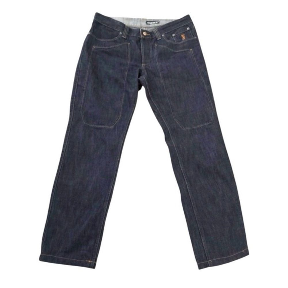 Jeckerson Dark Wash Straight Leg Jeans Blue Size 36x30 Italian Designer Luxury
